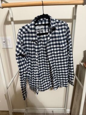 Goodfellow & Co Navy and White Gingham Shirt
